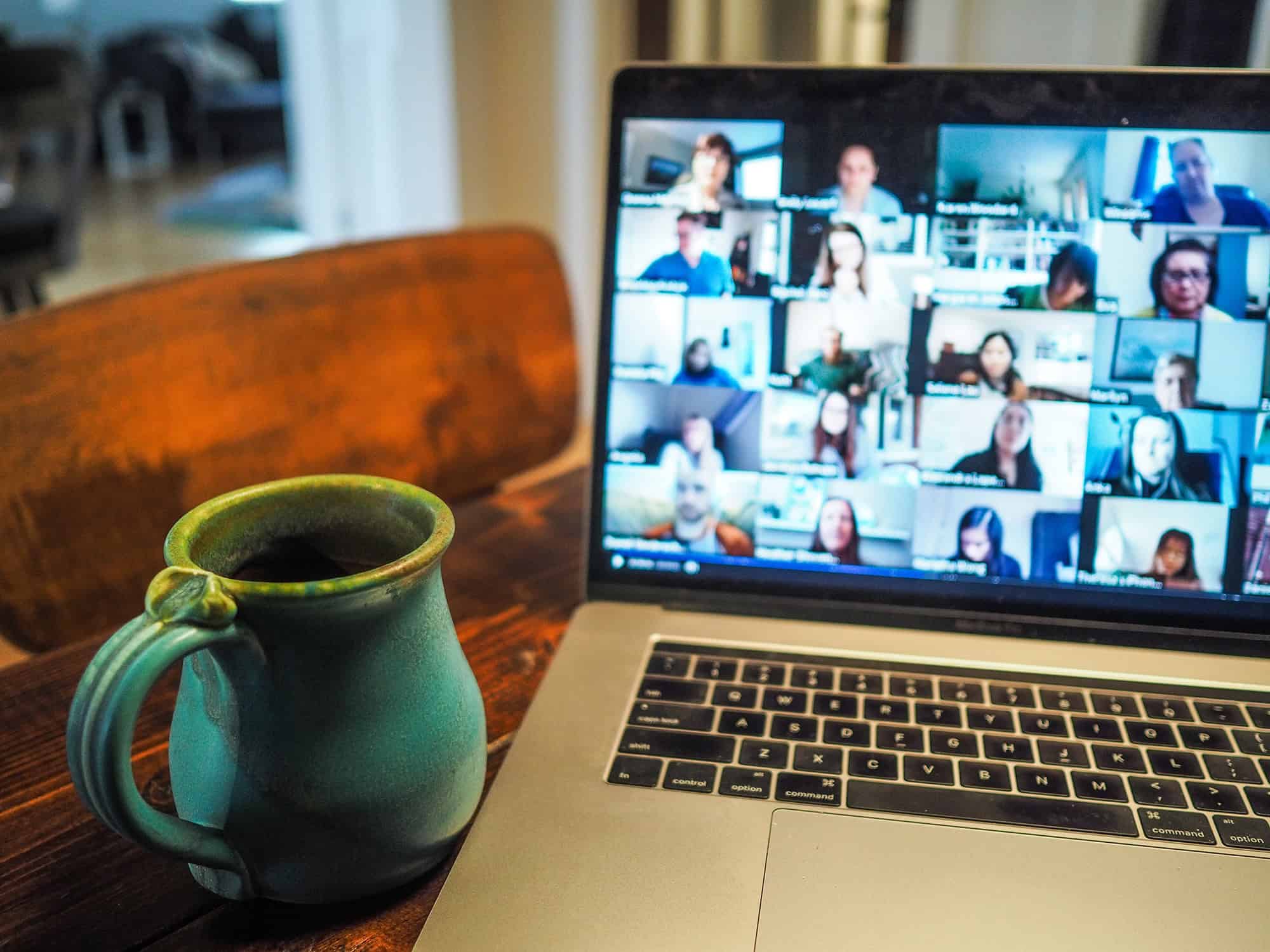 A mug and a laptop