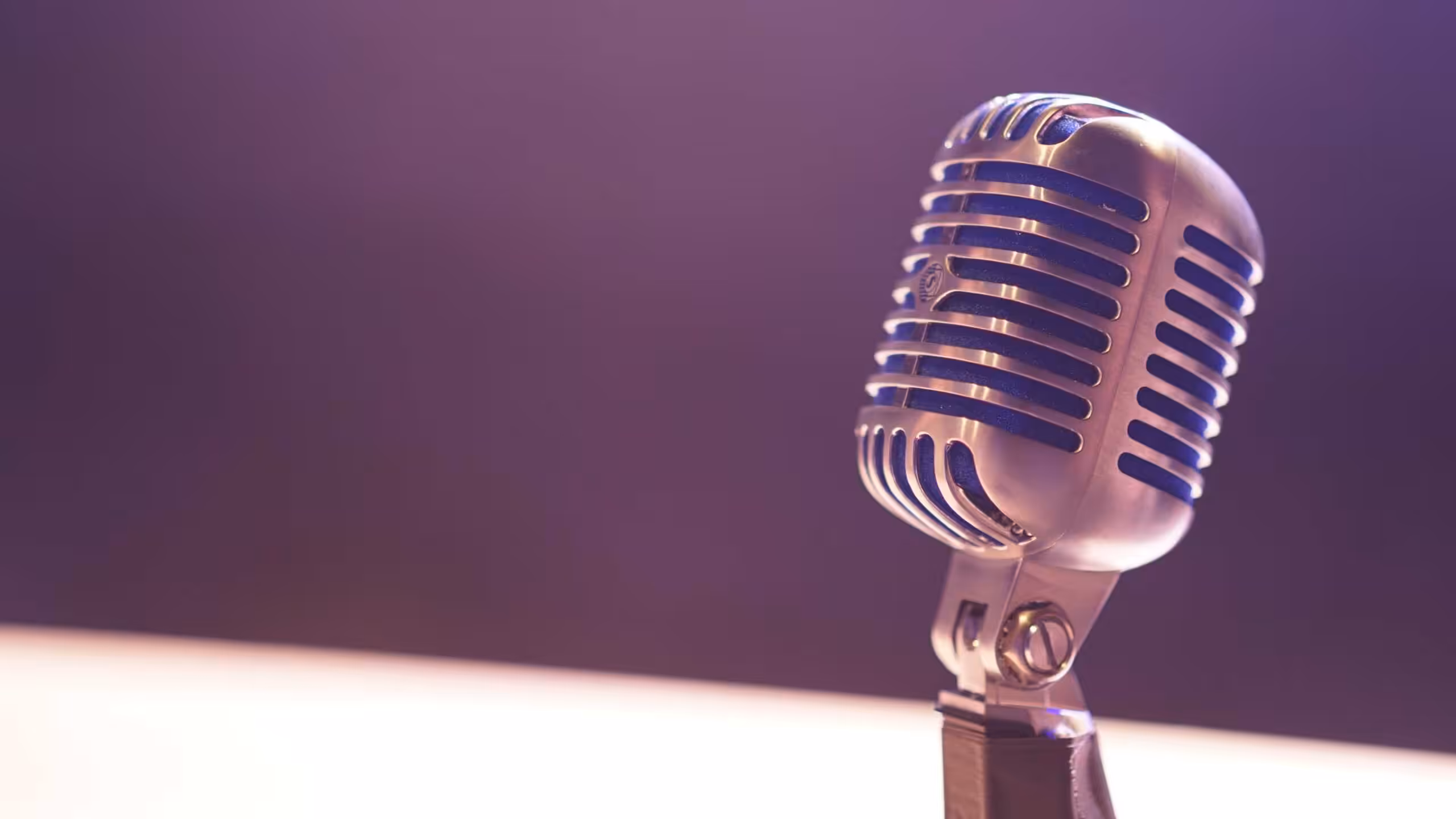 Old fashioned microphone used for singing