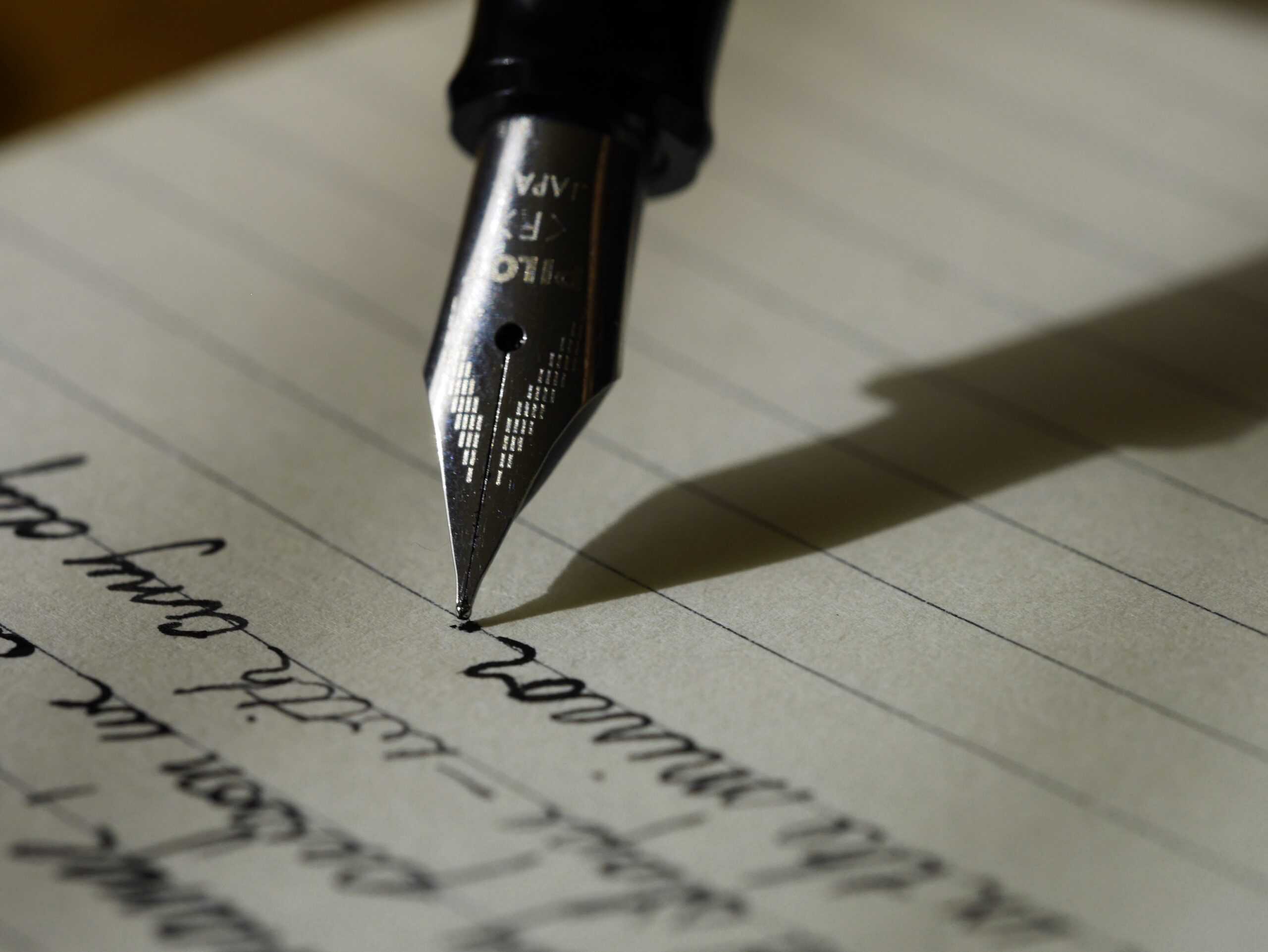 Close up of a fountain pen