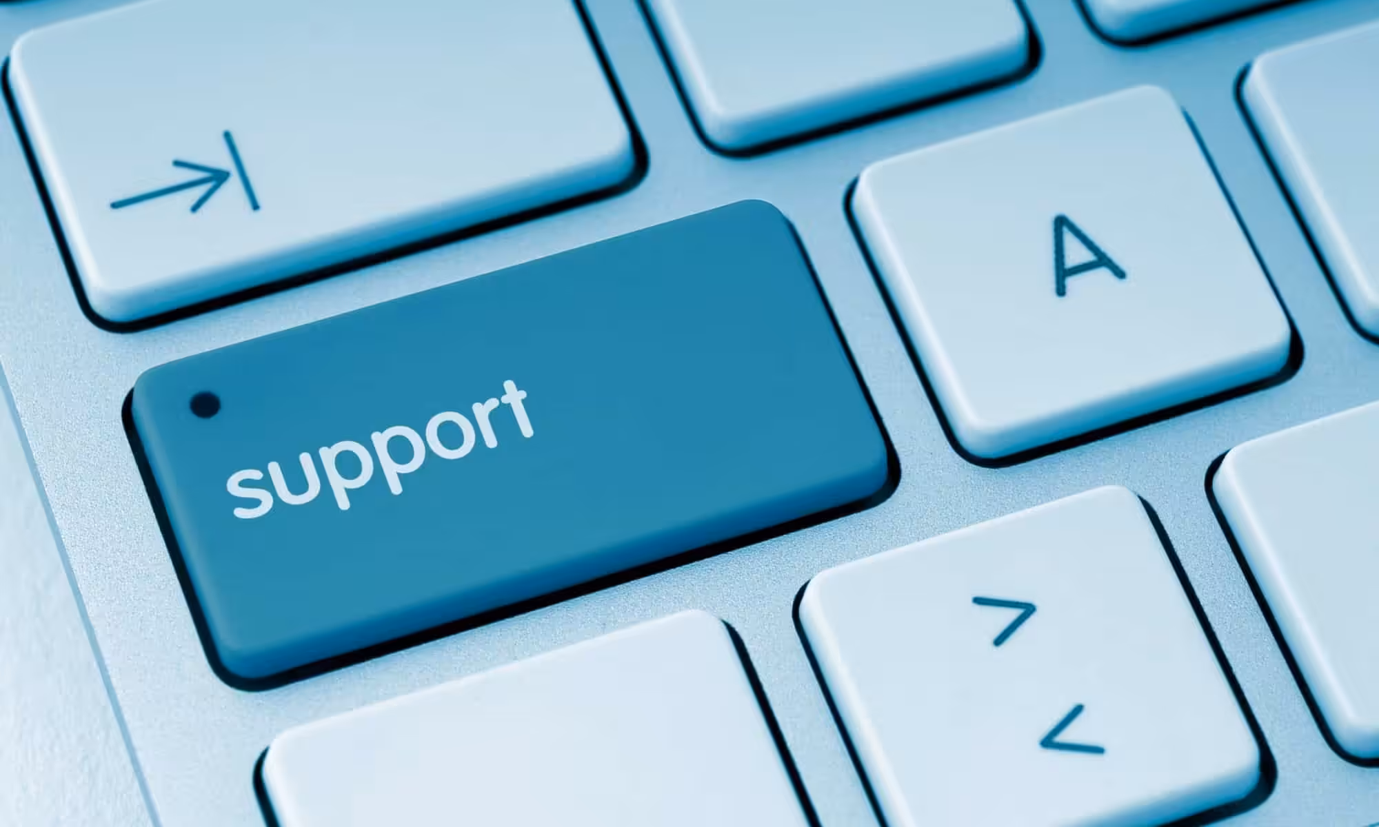 Keyboard with the word support